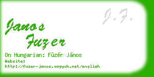 janos fuzer business card